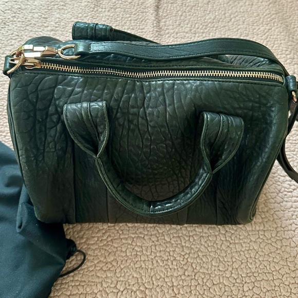 Alexander Wang Rocco Duffle Bag Purse Black Rose Gold - Picture 9 of 11